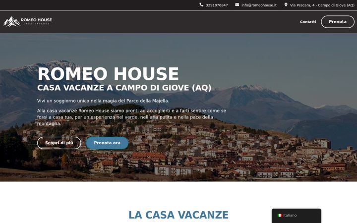 Skärmbild av romeohouse.it