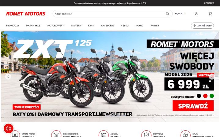 Screenshot ta' rometmotors.pl