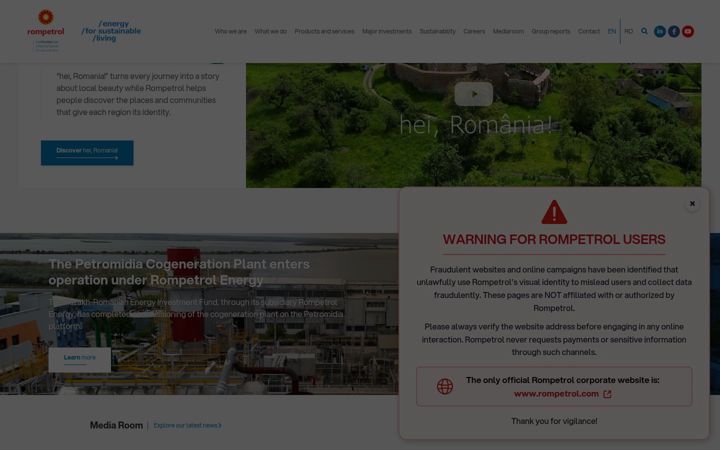 Screenshot of rompetrol.com