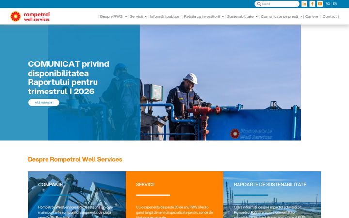 Posnetek zaslona rompetrolwellservices.com