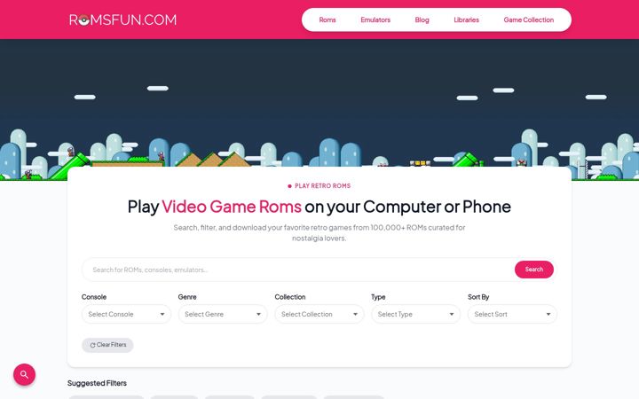 Screenshot ta' romsfun.com