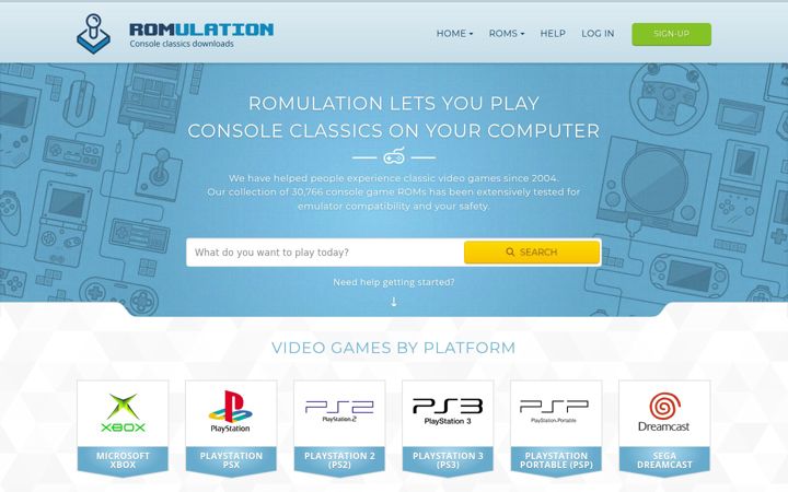 Screenshot of romulation.org