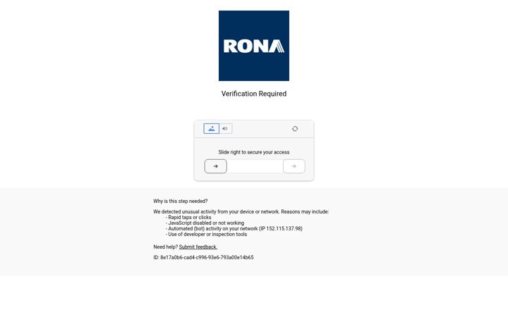 Screenshot von rona.ca