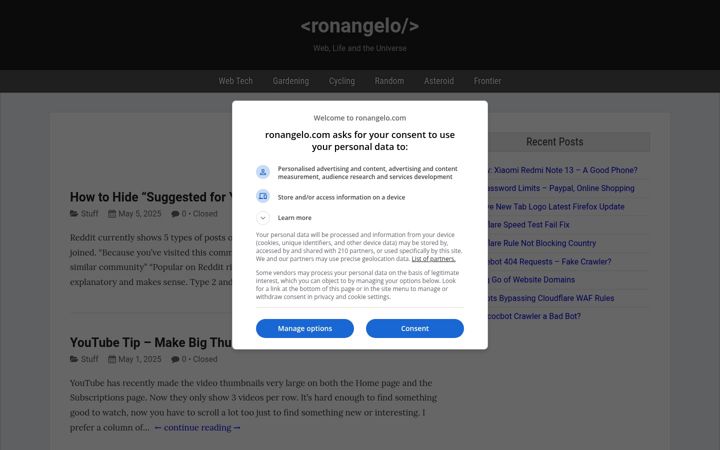 Captura de pantalla de ronangelo.com