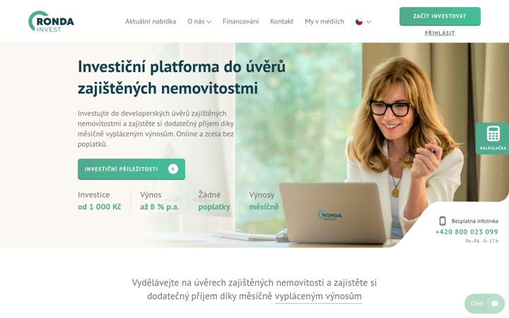 Ekrano kopija rondainvest.cz