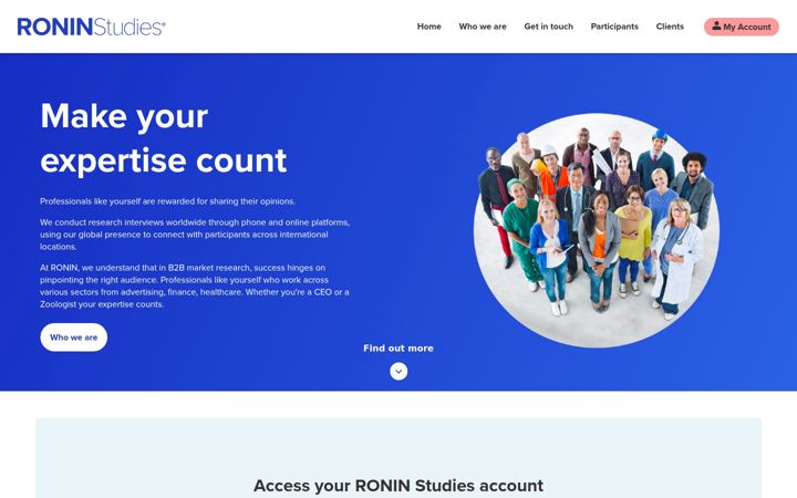 Snimka zaslona za roninstudies.com