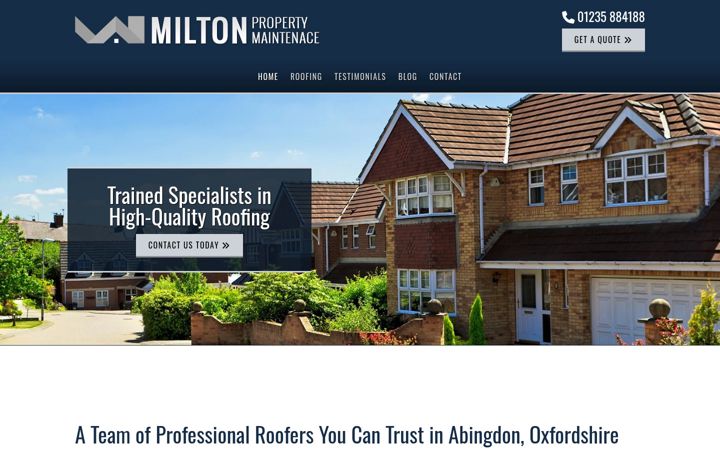 Screenshot of roofersinoxford.co.uk