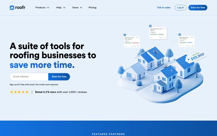 Screenshot of roofr.com
