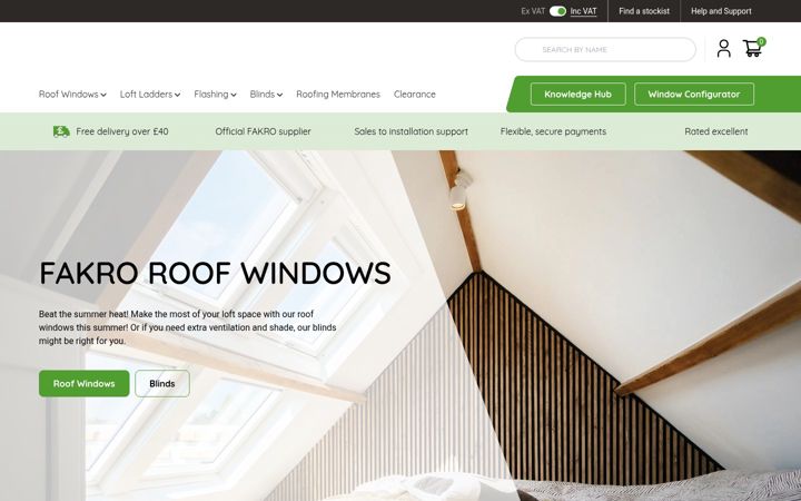 Skärmbild av roofwindows4you.co.uk