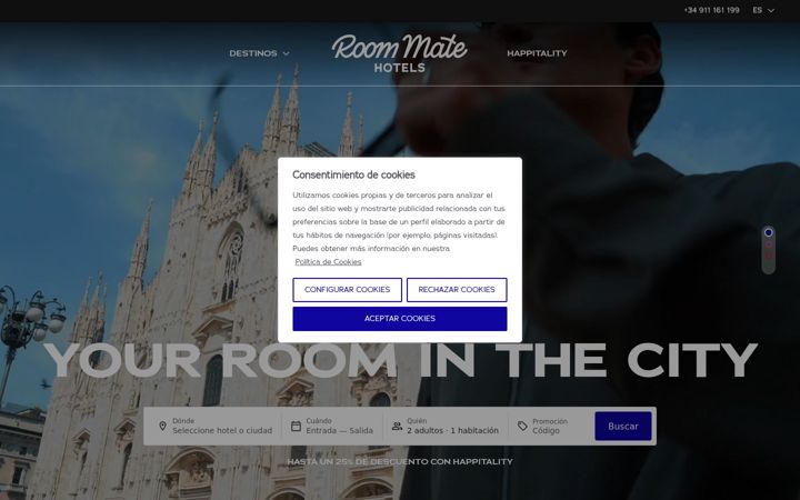 Képernyőkép: room-matehotels.com