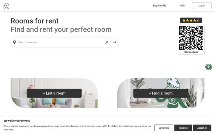 Screenshot of roomster.com