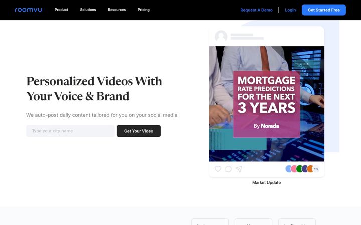 Screenshot of roomvu.com