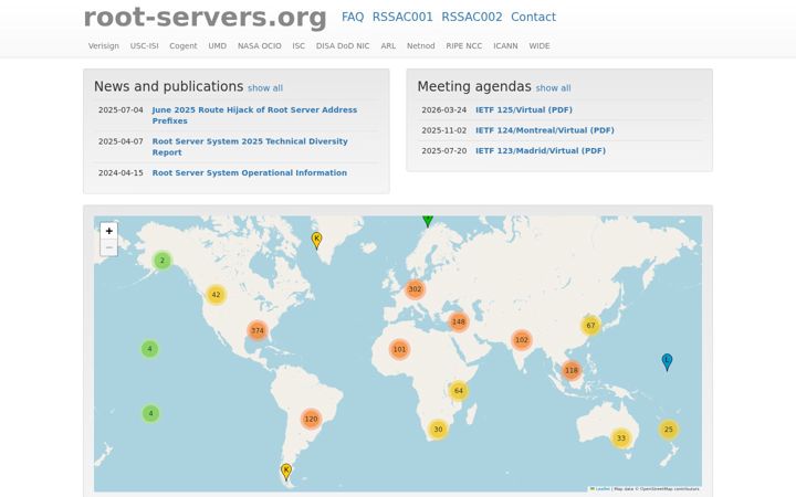 Képernyőkép: root-servers.org