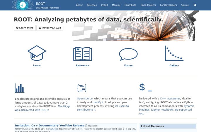 Screenshot of root.cern