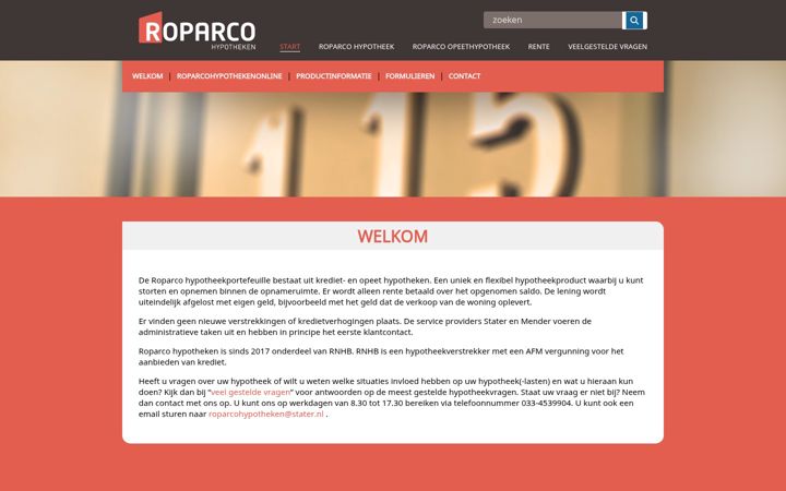 Screenshot of roparcohypotheken.nl