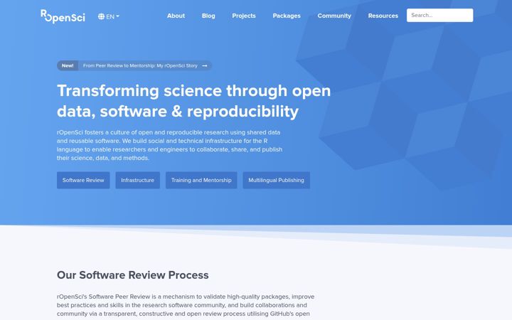 Screenshot of ropensci.org