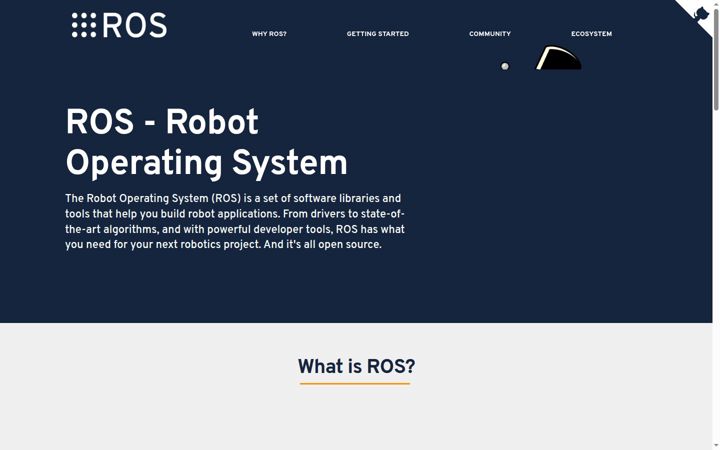 Screenshot of ros.org