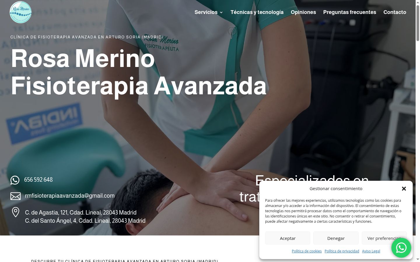 Captura de ecrã do banner de consentimento apresentado antes de qualquer interação