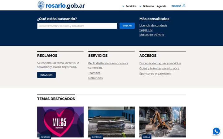 Screenshot of rosario.gob.ar