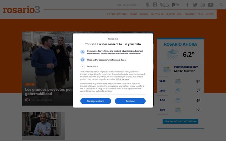 Zrzut ekranu rosario3.com