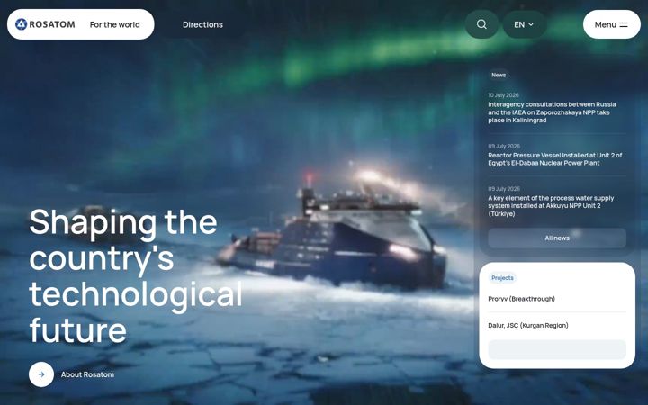 Screenshot of rosatom.com