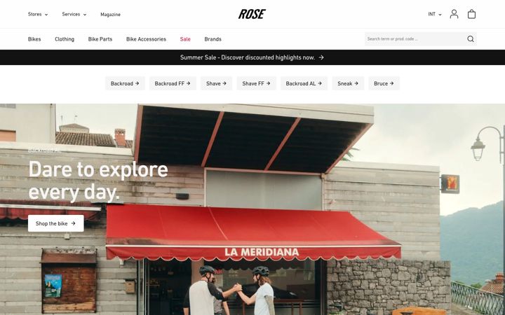 Screenshot of rosebikes.com