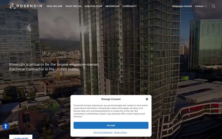 Screenshot of rosendin.com