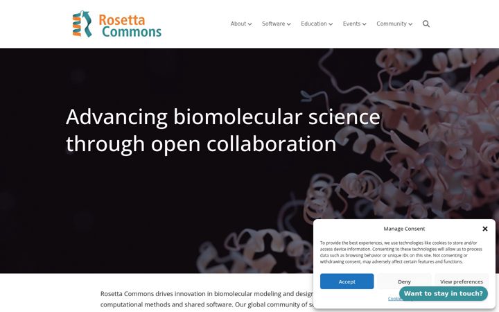 Screenshot of rosettacommons.org