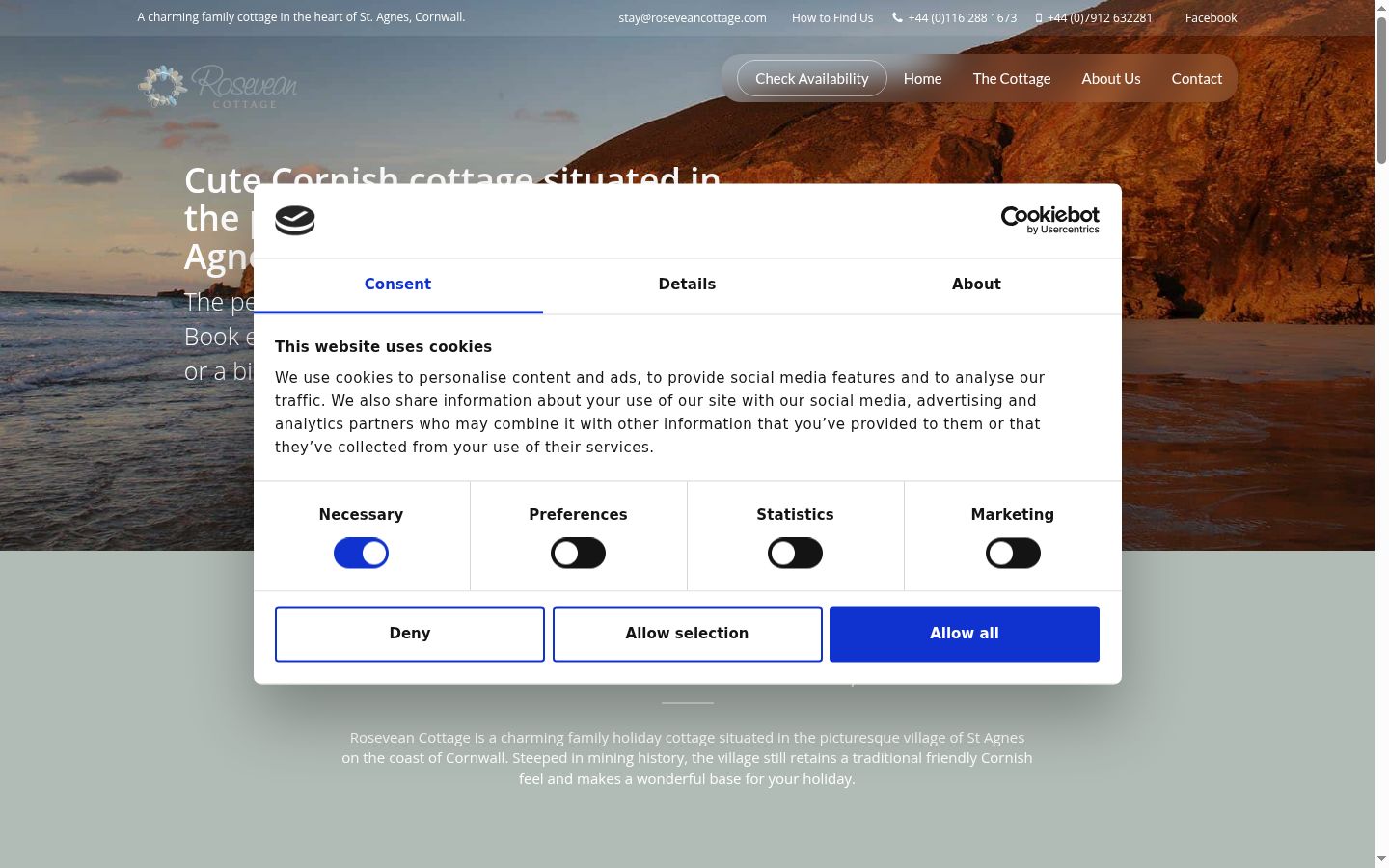Screenshot tal-banner tal-kunsens muri qabel kwalunkwe interazzjoni