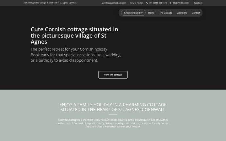 Screenshot ta' roseveancottage.com