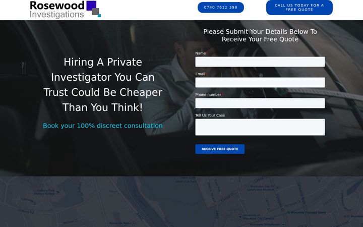 Screenshot of rosewoodinvestigations.co.uk