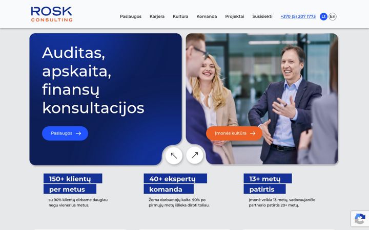 Skärmbild av roskconsulting.lt