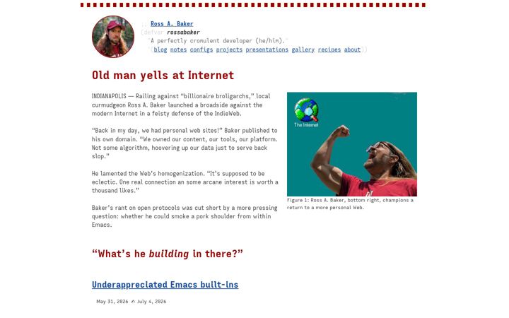 Screenshot of rossabaker.com