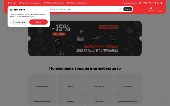 Screenshot του rossko.ru