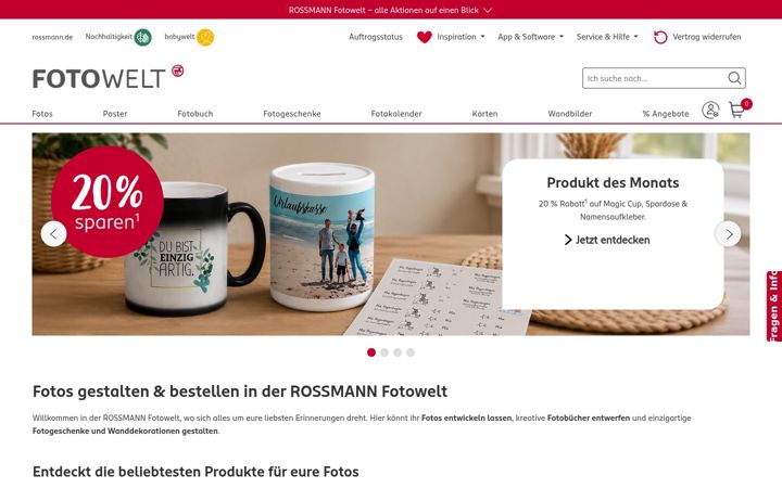 Screenshot of rossmann-fotowelt.de