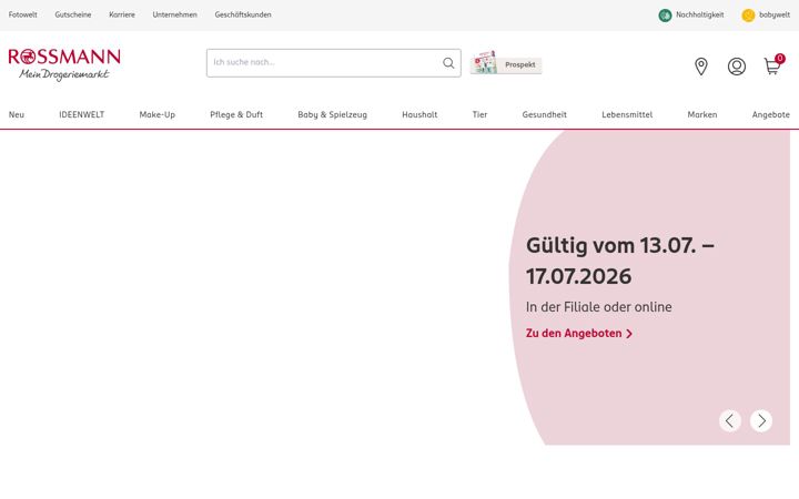 Screenshot stránky rossmann.de