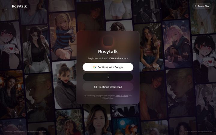 Екранна снимка на rosychat.ai