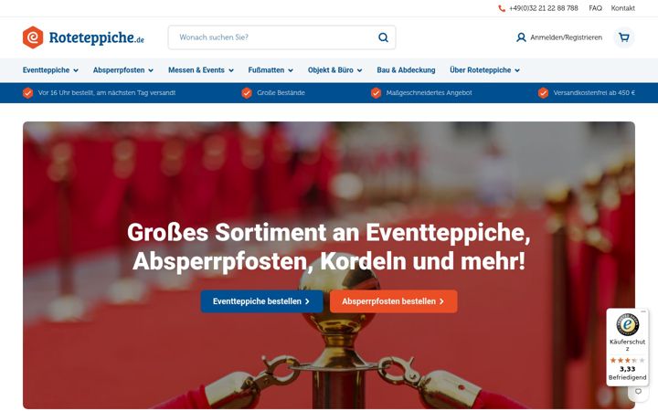 Ekrānuzņēmums no roteteppiche.de