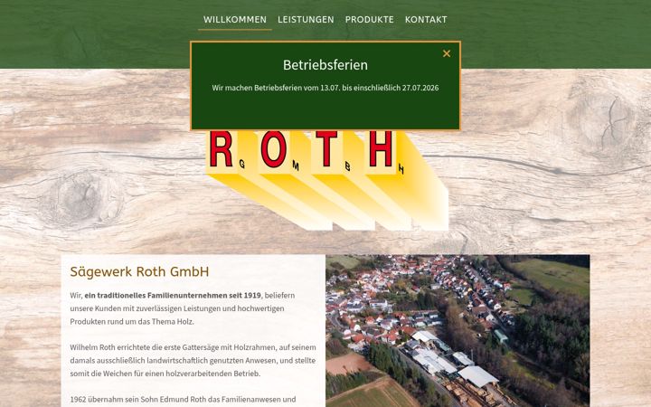Snímek obrazovky roth-saegewerk.de