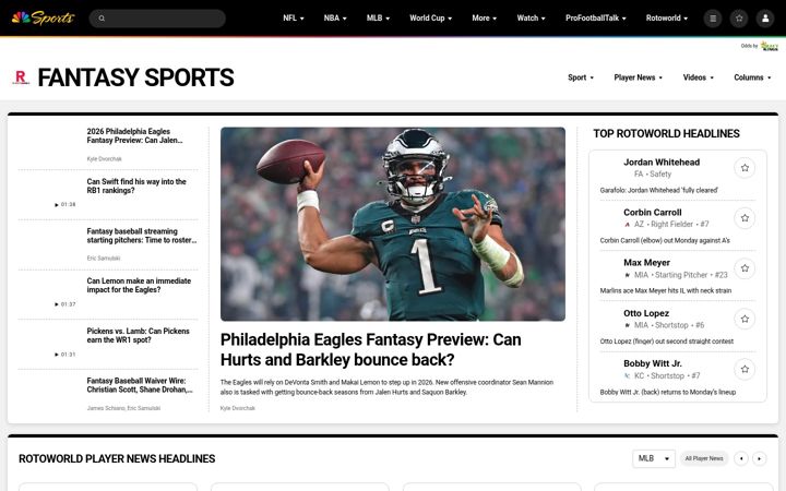 Screenshot of rotoworld.com