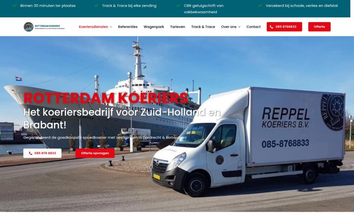 Snímek obrazovky rotterdamkoeriers.nl