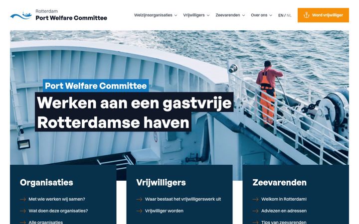 Screenshot stránky rotterdamportwelfare.com