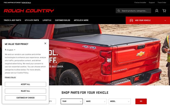 Posnetek zaslona roughcountry.com