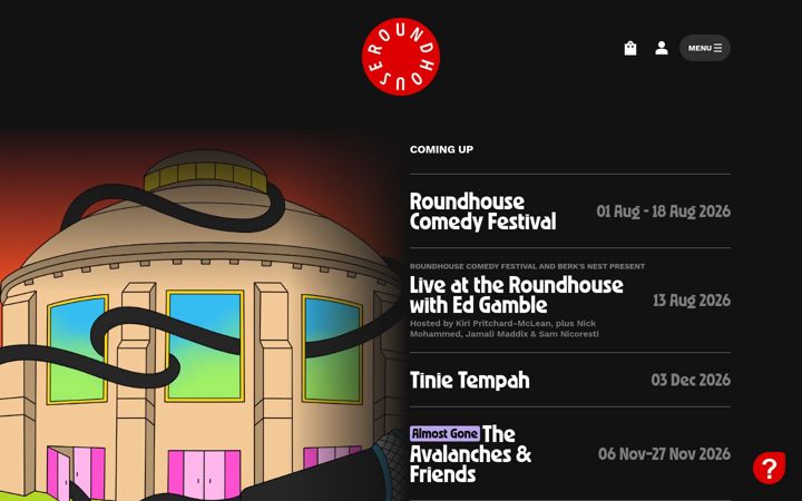 Screenshot of roundhouse.org.uk