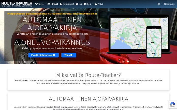 Snimka zaslona za route-tracker.com