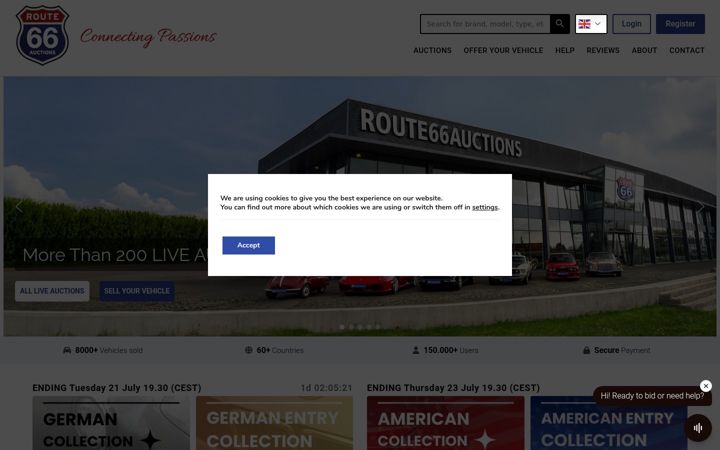 Screenshot of route66auctions.com