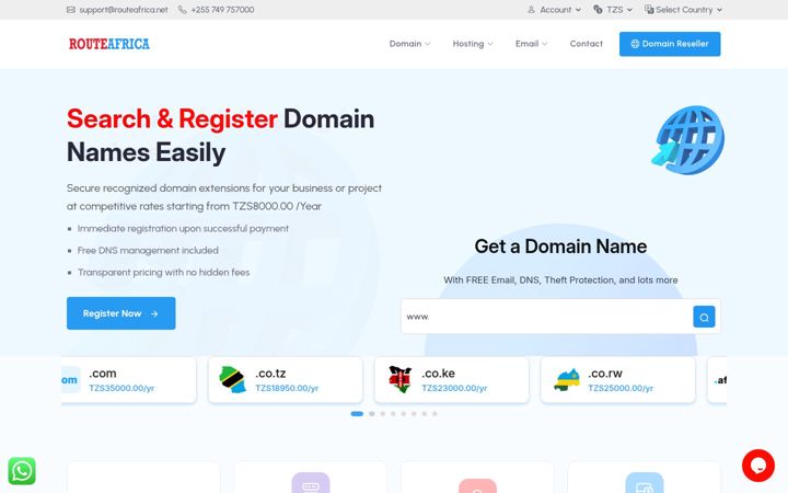 Screenshot of routeafrica.net