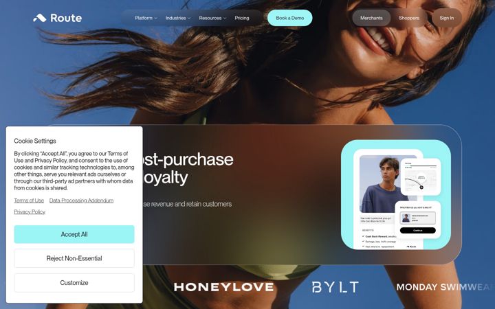 Screenshot of routeapp.io