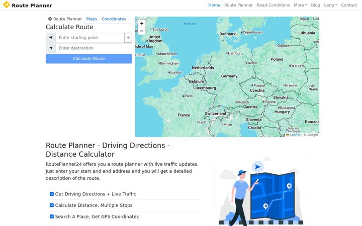 Ekraanipilt saidist routeplanner24.net