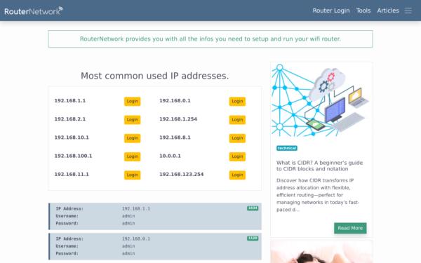 Screenshot of router-network.com